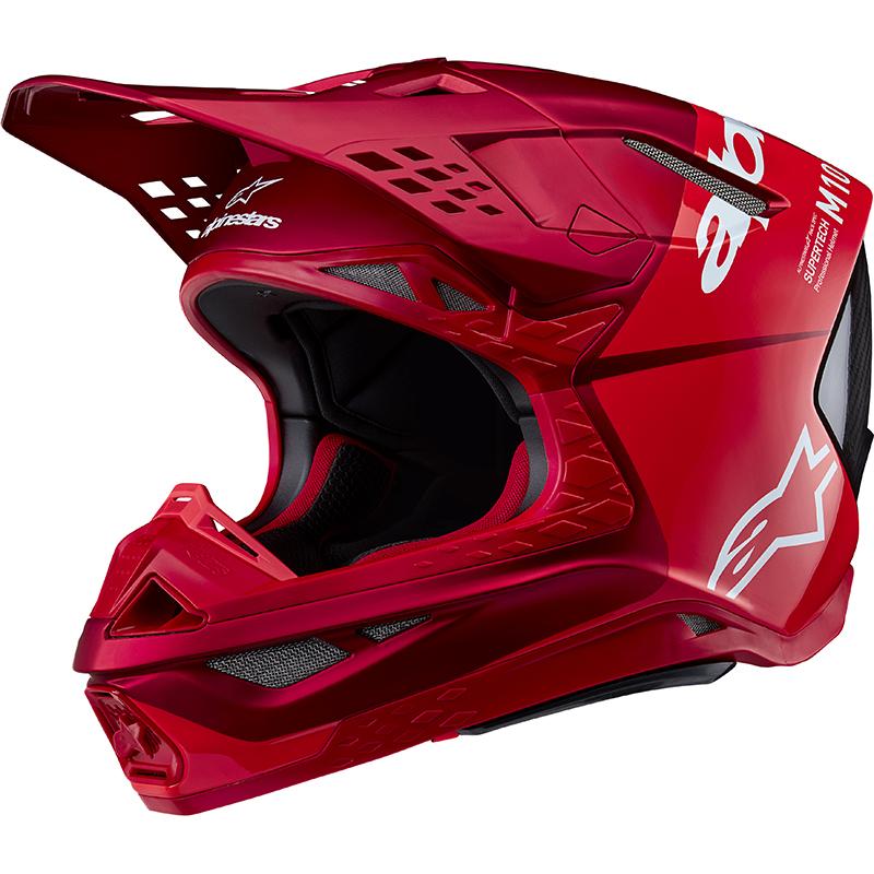 Casque Cross Alpinestars Supertech SM10 Flood Rouge Fluo Rouge Mat Brillant - Casque Cross ALPINESTARS