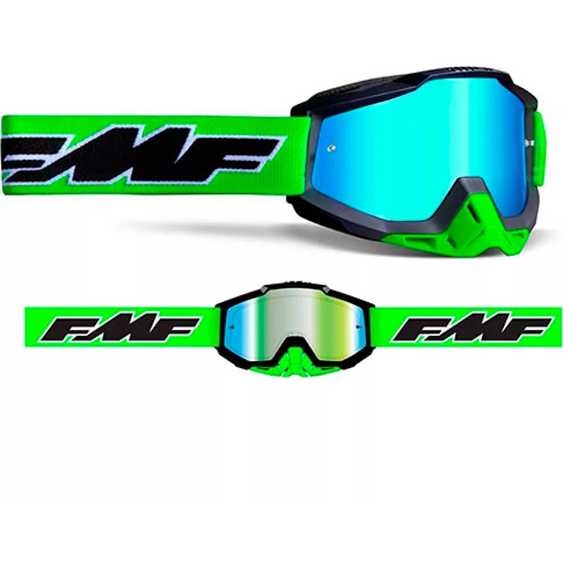 FMF Masque cross POWERBOMB Rocket Lime - Mirror Green Lens