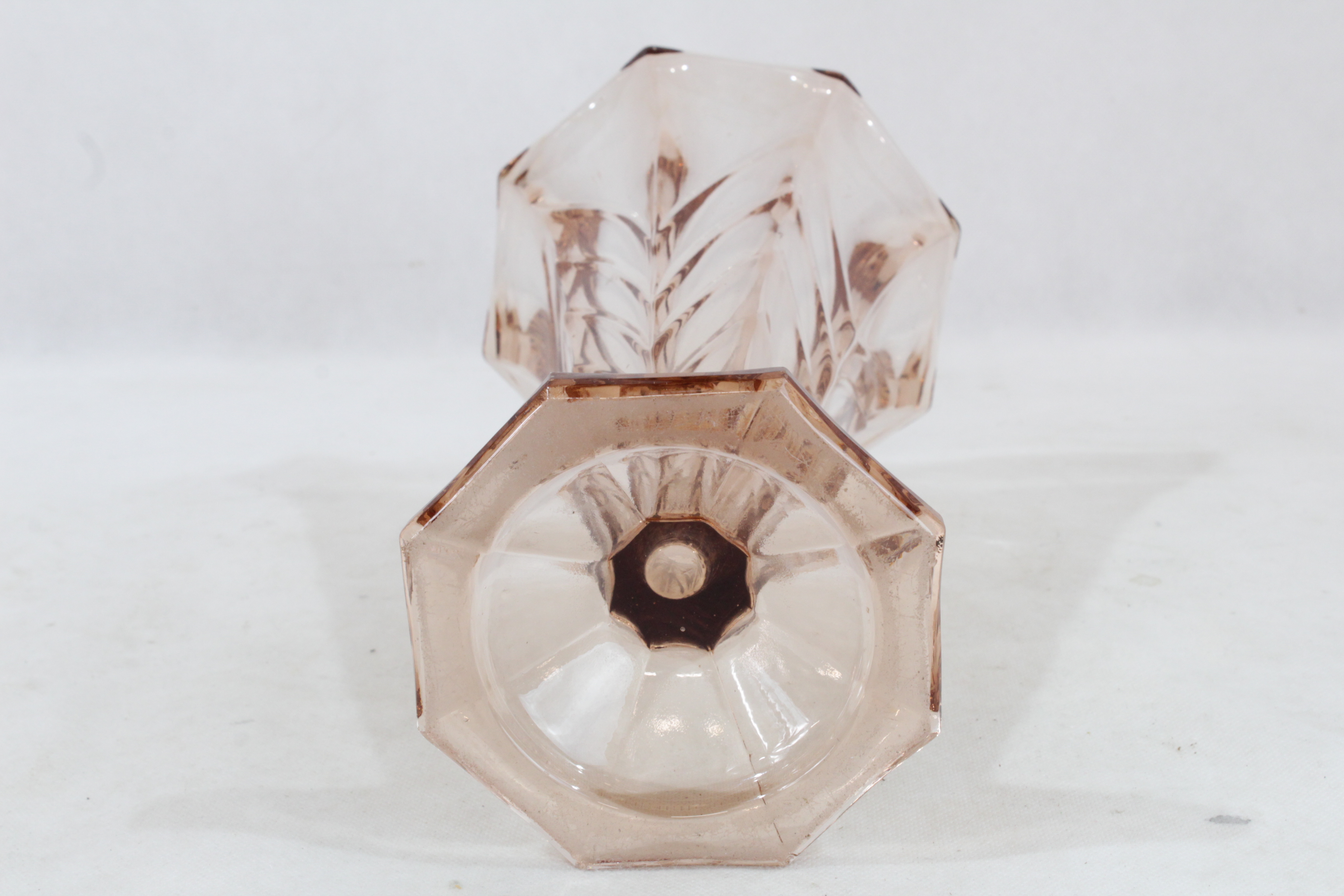 Vase ancien de couleur rosé en verre style Art Déco - Très bon état - Photo 4