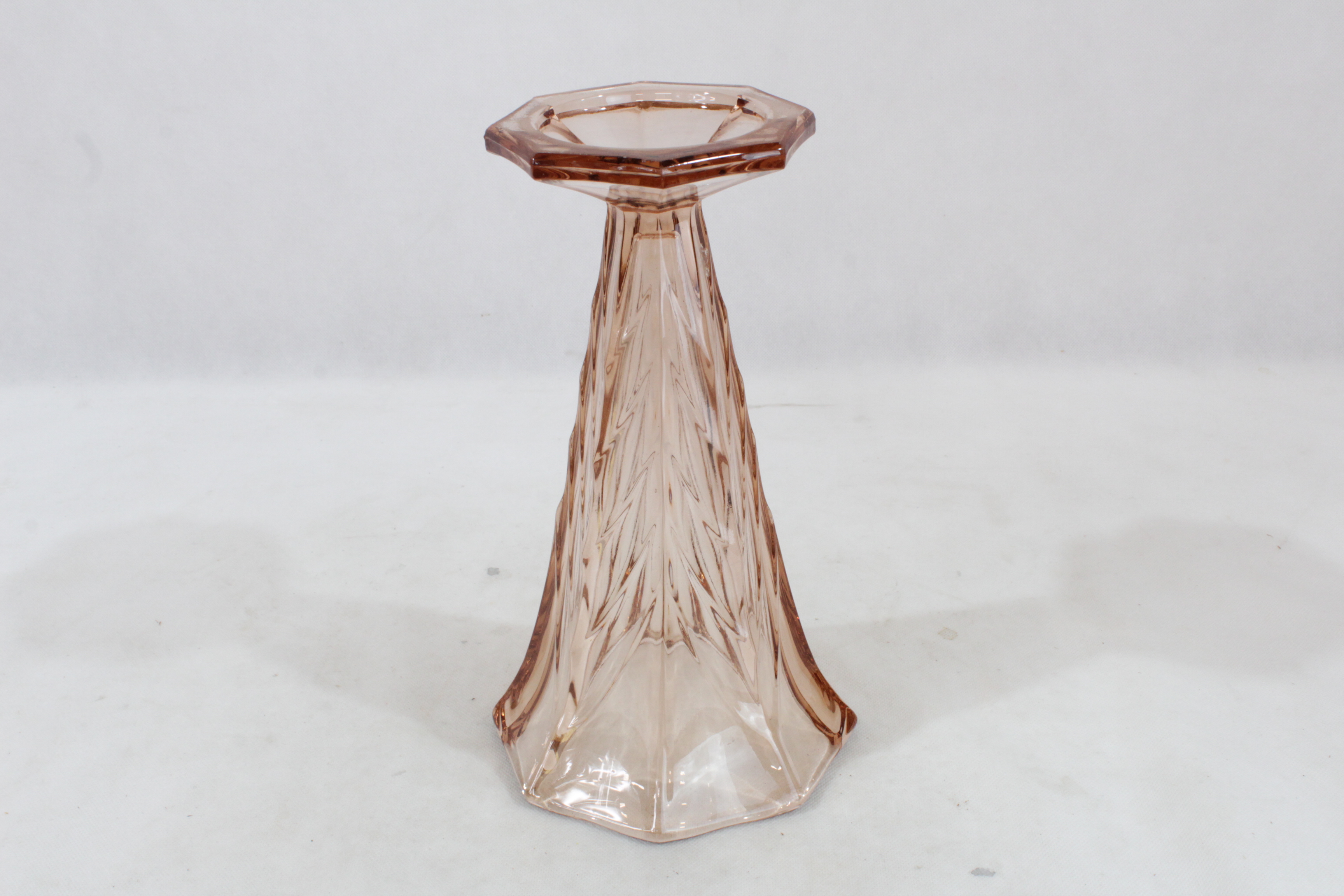 Vase ancien de couleur rosé en verre style Art Déco - Très bon état - Photo 2