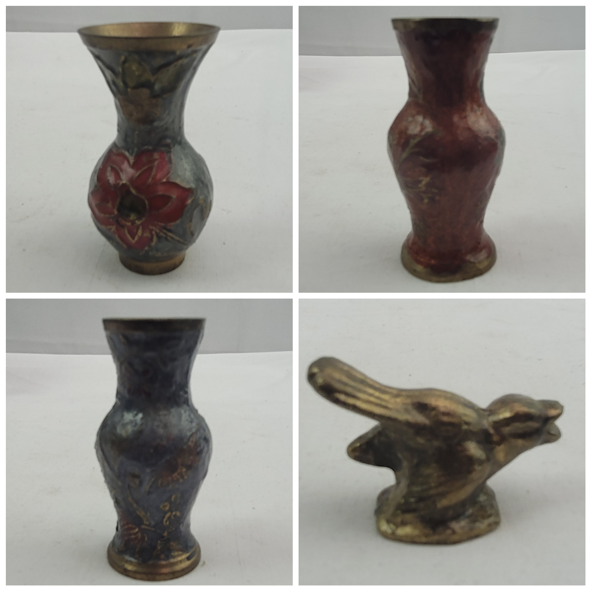 Lot art-déco bronze & laiton pts figurines bronze et pts pots laiton 100% vintage  - Photo 2