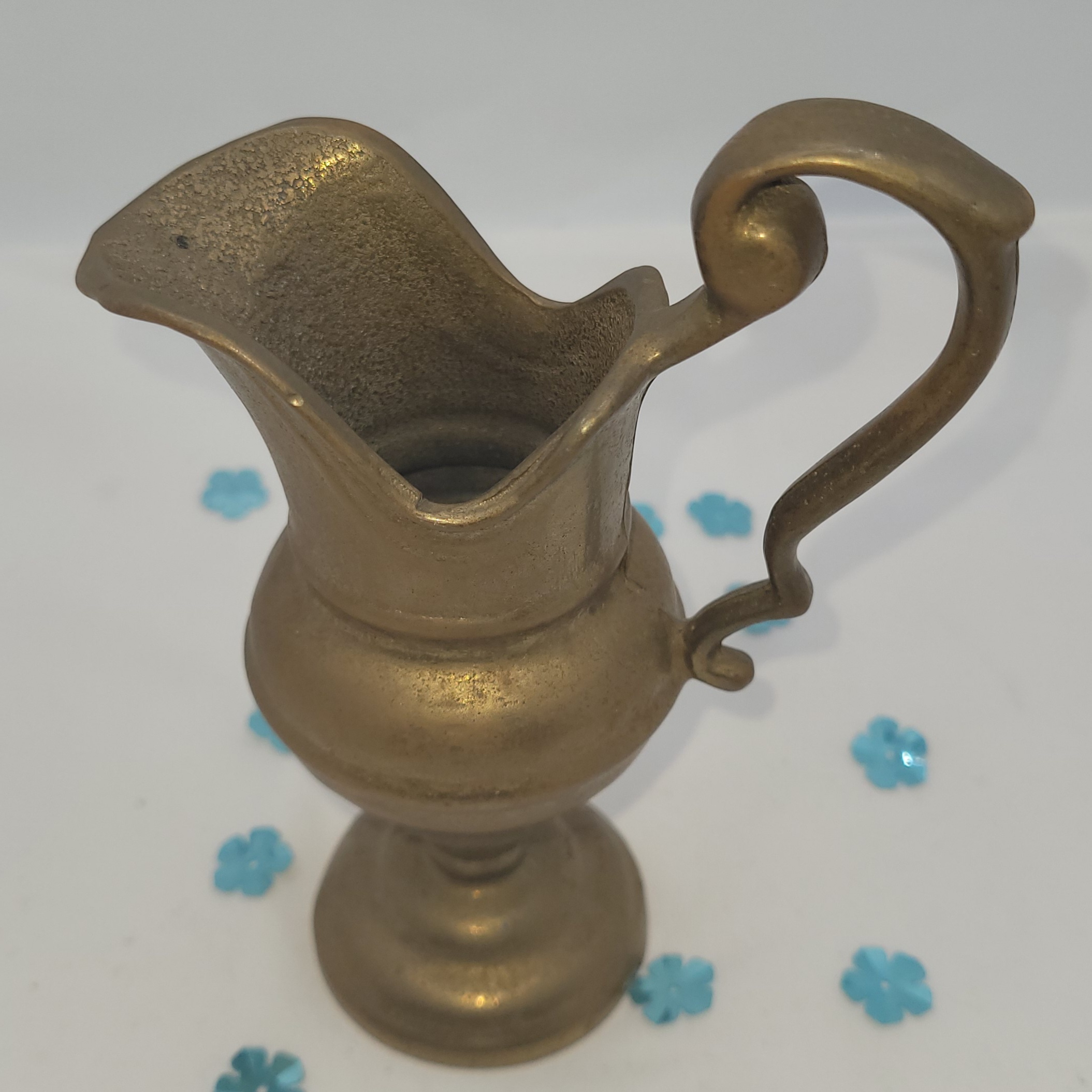 Pichet à lait ancien Allemagne 1942 bronze massif mouler 100% vintage  - Photo 2
