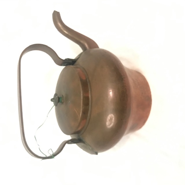 Ancienne Bouilloire Toute En Cuivre Etamé - Bon état sur Label Emmaüs