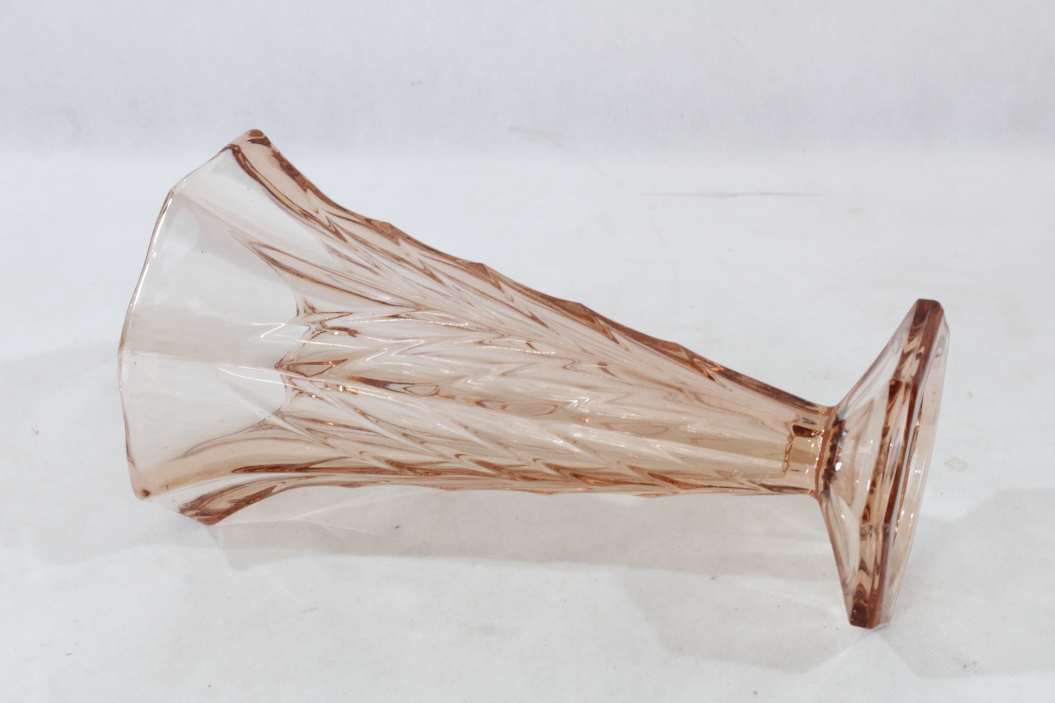 Vase ancien de couleur rosé en verre style Art Déco - Très bon état - Photo 3