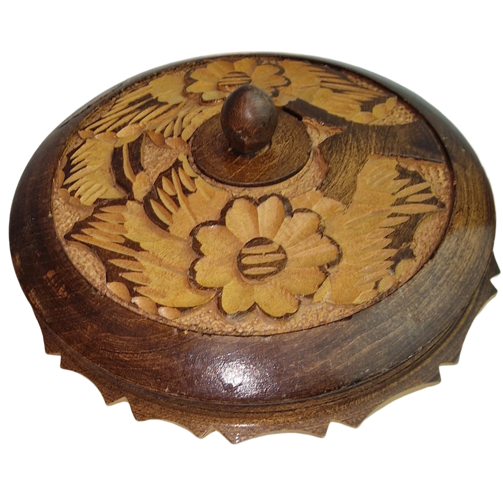 Vide-poche vintage en bois massif sculpter [18,5cm de Long]