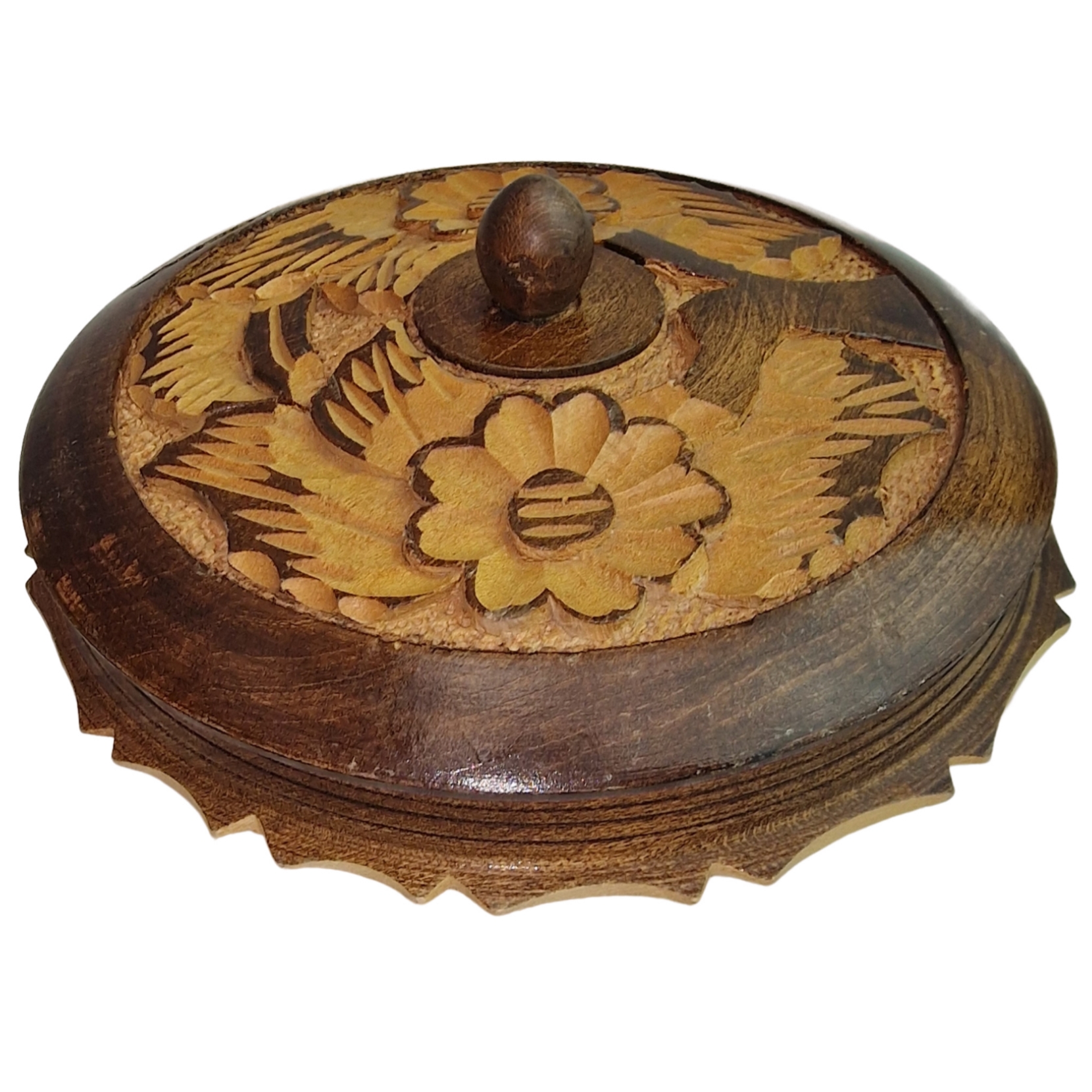 Vide-poche vintage en bois massif sculpter [18,5cm de Long] - Image 3