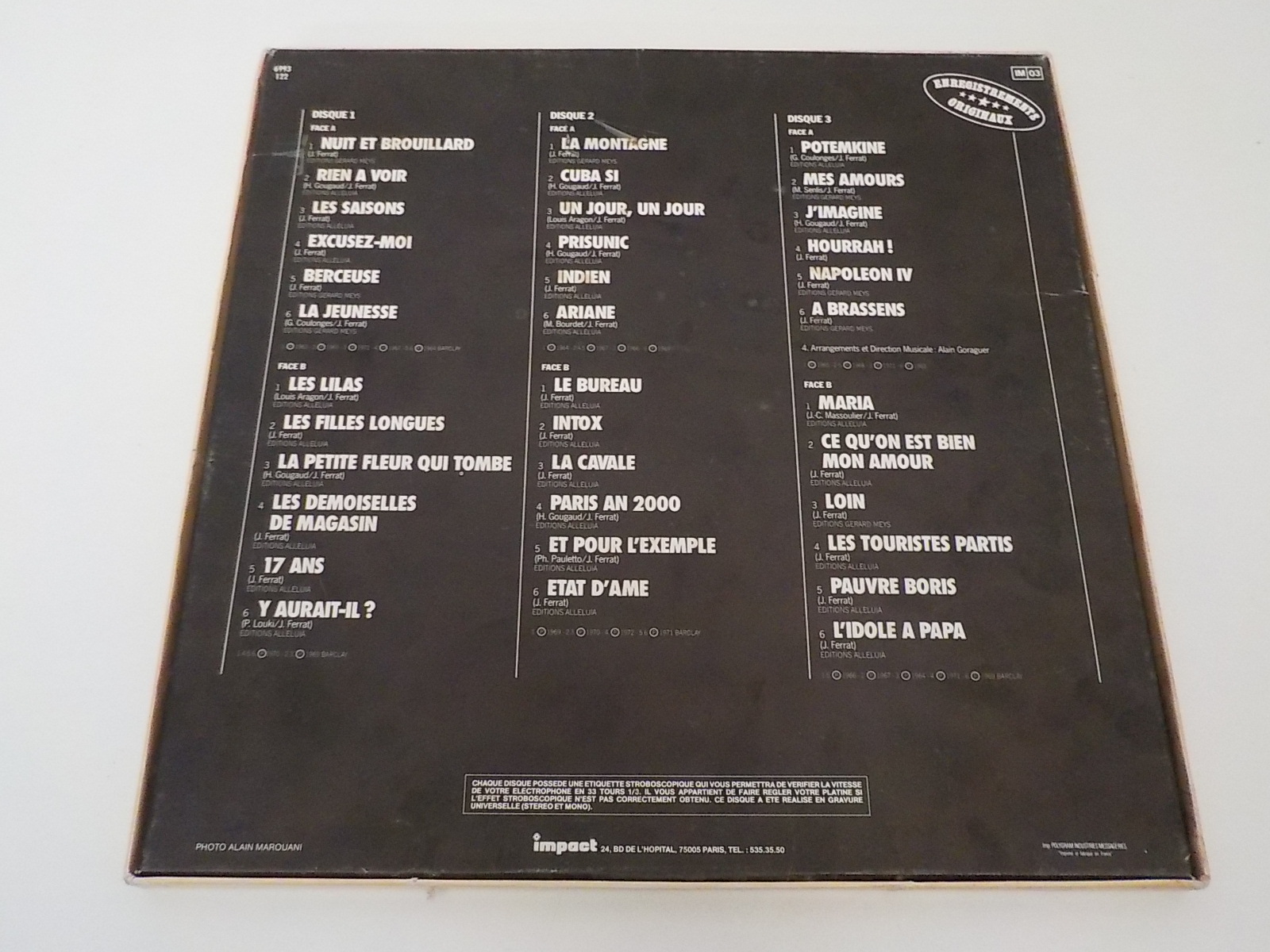 Jean Ferrat - Coffret 3 disques - vinyle - État correct - Photo 2